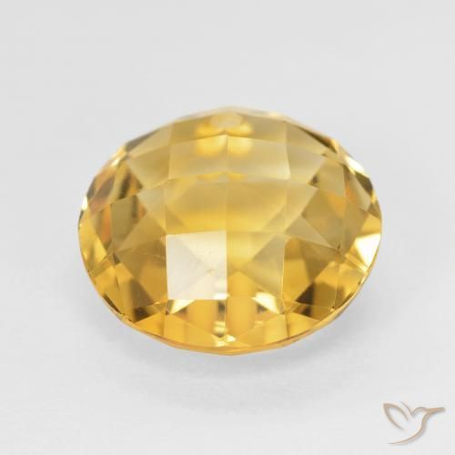 Citrino Medium Light Orange-Gold natural de 4.40 ct, Redondo, VVS