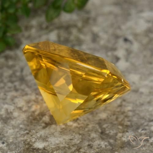 Citrino Naranja dorado intenso natural de 3.69 ct, Forma Cojín, VVS-VS