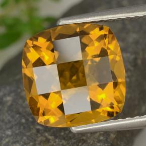 Citrino dorado natural de 3,62 ct, corte cojín, VVS-VS