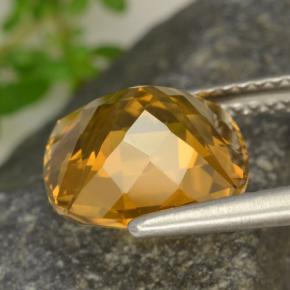 Citrino dorado natural de 3,62 ct, corte cojín, VVS-VS
