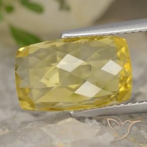Citrino Amarillo medio natural de 4.25 ct, Forma Cojín, VVS