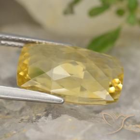 Citrino Amarillo medio natural de 4.25 ct, Forma Cojín, VVS