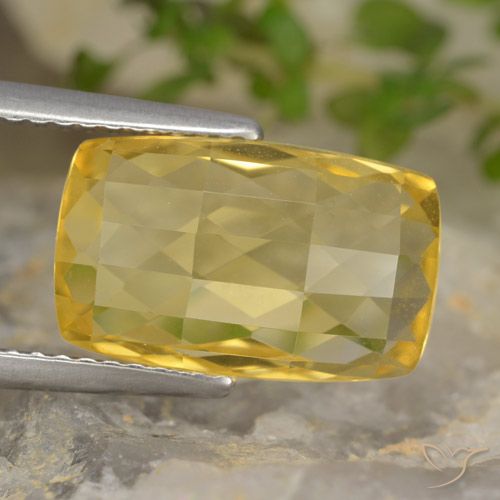 Citrino Amarillo púrpura natural de 4.16 ct, Forma Cojín, VVS