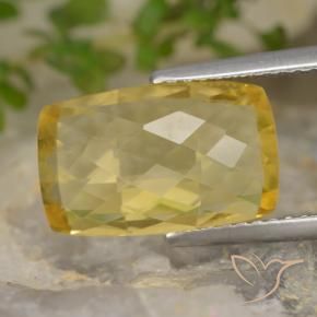 Citrino Amarillo púrpura natural de 4.16 ct, Forma Cojín, VVS
