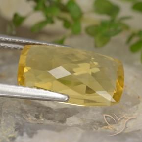 Citrino Amarillo púrpura natural de 4.16 ct, Forma Cojín, VVS
