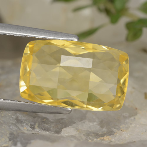 Citrino amarillo miel natural de 4,28 ct, corte cojín, VVS