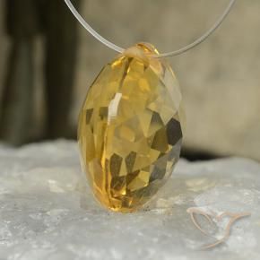 Citrino Dorado oscuro natural de 7.88 ct, Redondo, VVS