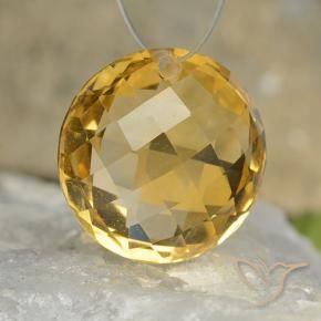 Citrino Dorado oscuro natural de 7.88 ct, Redondo, VVS