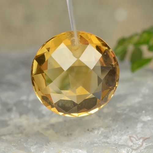 4.44ct Natural Naranja dorado intenso Citrino, Redondo, VVS
