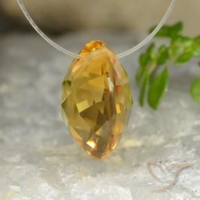 Citrino Naranja dorado intenso natural de 4.44 ct, Redondo, VVS