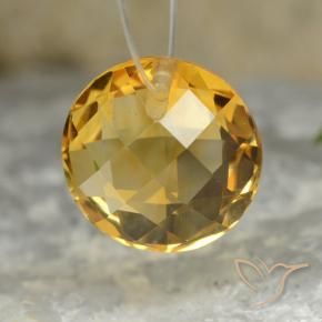Citrino Naranja dorado intenso natural de 4.44 ct, Redondo, VVS