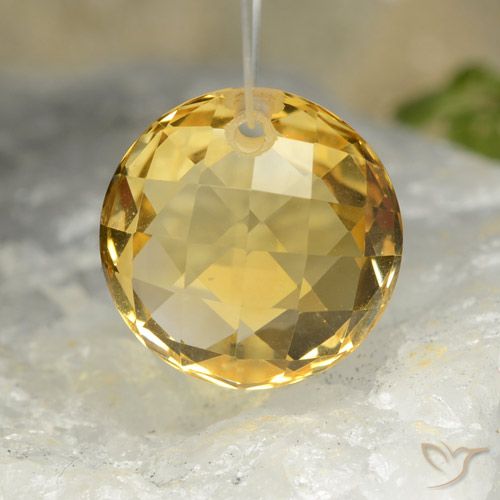 7.70ct Natural Naranja dorado Citrino, Redondo, VVS