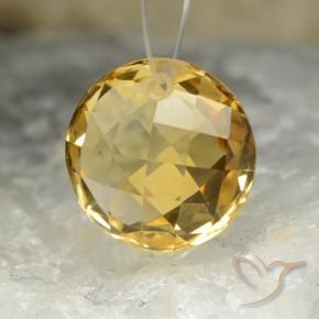 Citrino Naranja dorado natural de 7.70 ct, Redondo, VVS