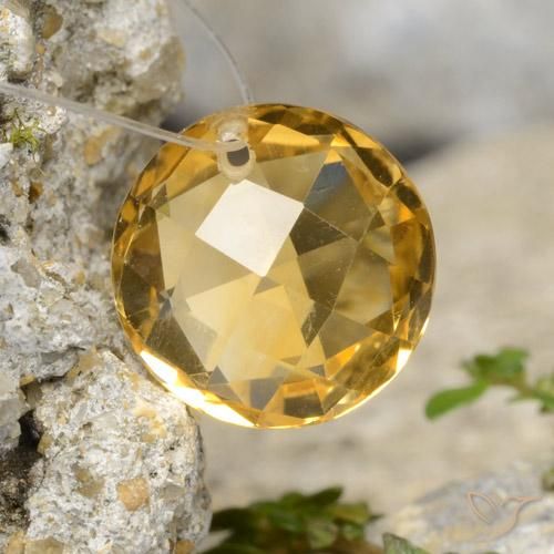 Citrino Naranja dorado natural de 4.79 ct, Redondo, VVS