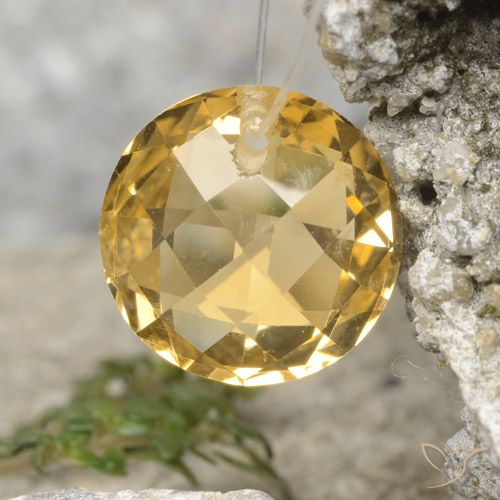 4.34ct Natural Naranja dorado Citrino, Redondo, VVS
