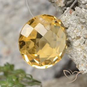 Citrino Naranja dorado natural de 4.34 ct, Redondo, VVS