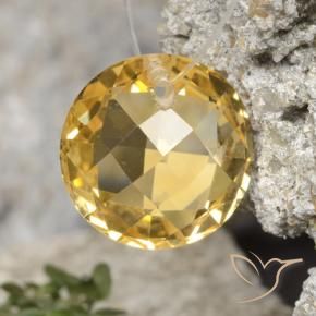 Citrino Naranja dorado natural de 4.34 ct, Redondo, VVS