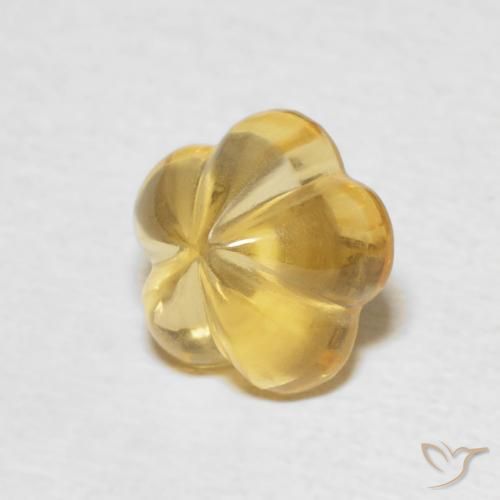 Citrino Amarillo miel natural de 2.31 ct, Corte Flor, Transparente