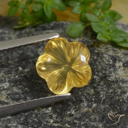 1.67ct Natural Amarillo púrpura Citrino, Corte Flor, Transparente