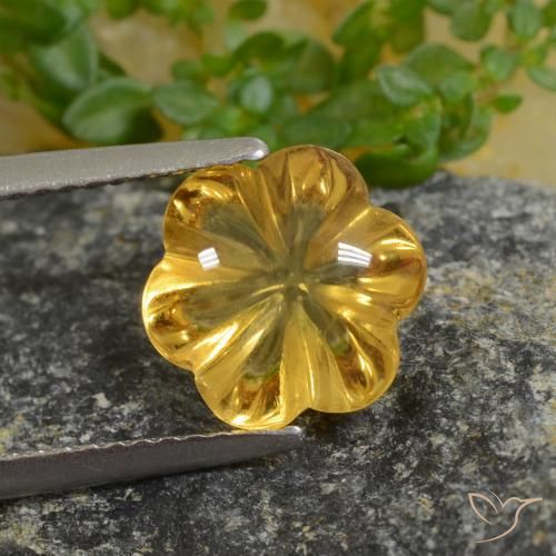 2.20ct Natural Amarillo púrpura Citrino, Corte Flor, Transparente