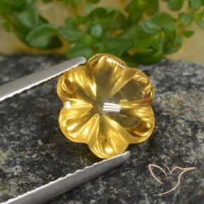 Citrino Amarillo púrpura natural de 2.20 ct, Corte Flor, Transparente