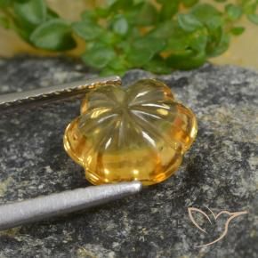 Citrino Amarillo púrpura natural de 2.20 ct, Corte Flor, Transparente