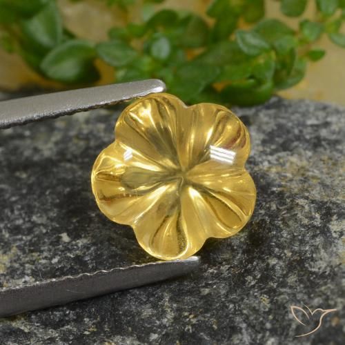 2.07ct Natural Amarillo miel Citrino, Corte Flor, Transparente