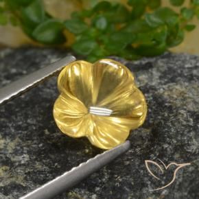 Citrino Amarillo miel natural de 2.07 ct, Corte Flor, Transparente