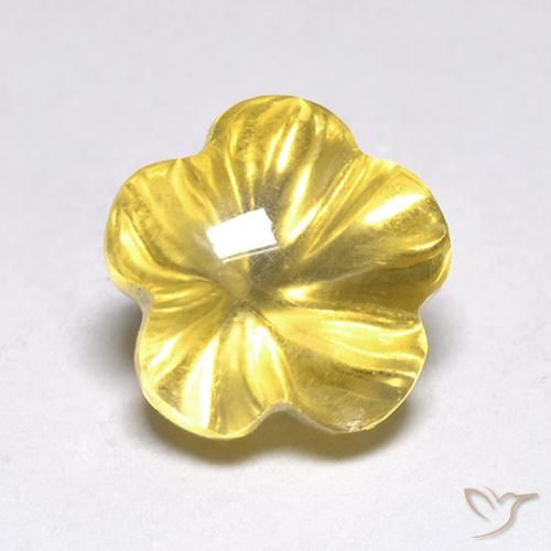 2.38ct Natural Amarillo medio Citrino, Corte Flor, Transparente