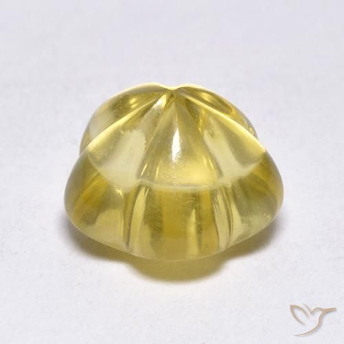 Citrino Amarillo medio natural de 2.38 ct, Corte Flor, Transparente