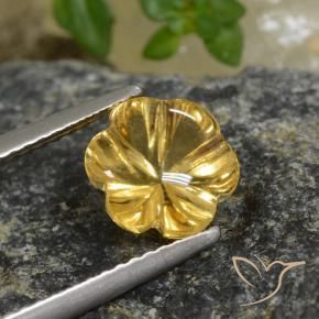 Citrino Dorado intenso natural de 1.99 ct, Corte Flor, Transparente