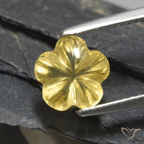 1.97ct Natural Dorado claro Citrino, Corte Flor, Transparente