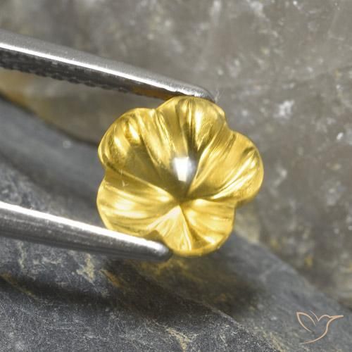 Citrino Dorado claro natural de 2.30 ct, Corte Flor, Transparente