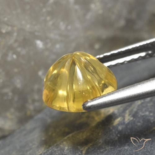 Citrino Dorado claro natural de 2.30 ct, Corte Flor, Transparente