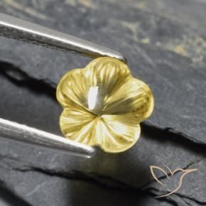 Citrino Amarillo-dorado claro natural de 2.11 ct, Corte Flor, Transparente