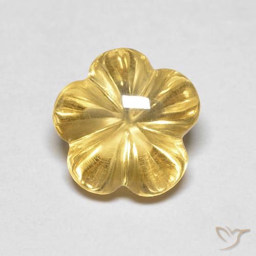 2.11ct Natural Amarillo púrpura Citrino, Corte Flor, Transparente
