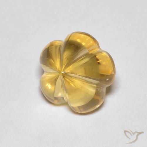 2.29ct Natural Amarillo miel Citrino, Corte Flor, Transparente