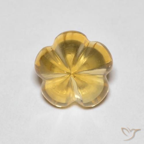 Citrino Amarillo miel natural de 2.29 ct, Corte Flor, Transparente