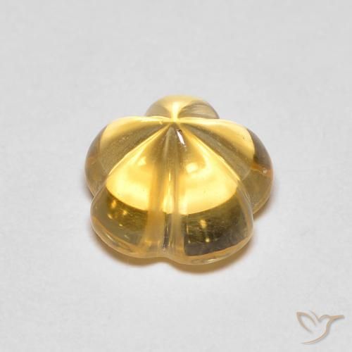 Citrino Amarillo miel natural de 2.29 ct, Corte Flor, Transparente
