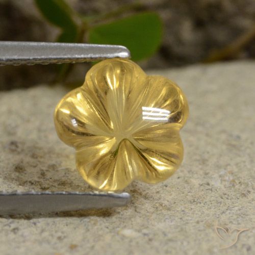 2.23ct Natural Dorado claro Citrino, Corte Flor, Transparente
