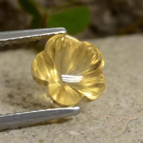 Citrino Dorado claro natural de 2.23 ct, Corte Flor, Transparente