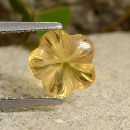 1.76ct Natural Amarillo miel Citrino, Corte Flor, Transparente