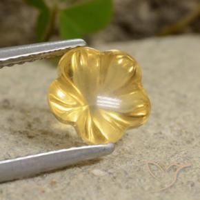 Citrino Amarillo miel natural de 1.76 ct, Corte Flor, Transparente