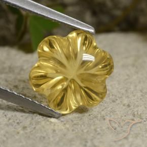 Citrino Amarillo púrpura natural de 3.48 ct, Corte Flor, Transparente