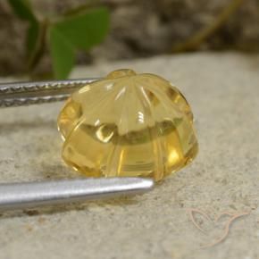 Citrino Amarillo púrpura natural de 3.48 ct, Corte Flor, Transparente