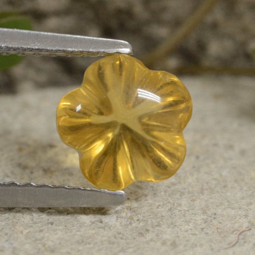 1.61ct Natural Amarillo miel Citrino, Corte Flor, Transparente