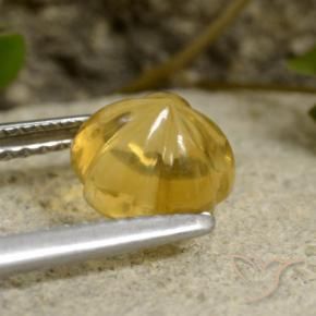 Citrino Amarillo miel natural de 1.61 ct, Corte Flor, Transparente