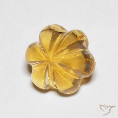 Citrino Amarillo miel natural de 2.19 ct, Corte Flor, Transparente