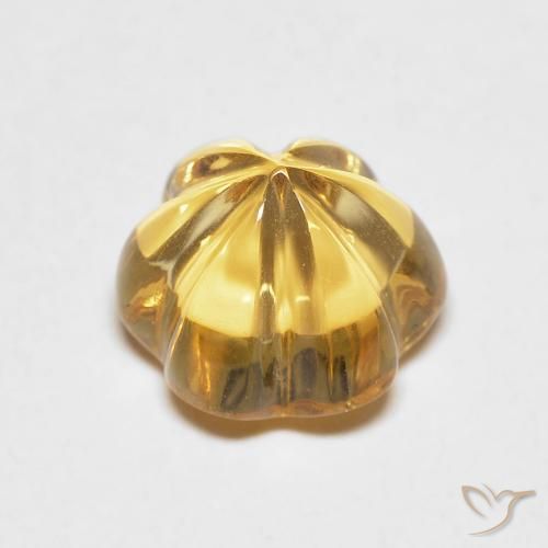 Citrino Amarillo miel natural de 2.19 ct, Corte Flor, Transparente