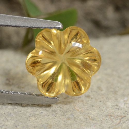 1.76ct Natural Amarillo púrpura Citrino, Corte Flor, Transparente